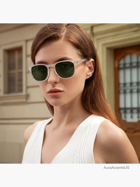 Retro Polarized UV Protection Acetate Sunglasses Small/Medium Face Handcrafted main image 5